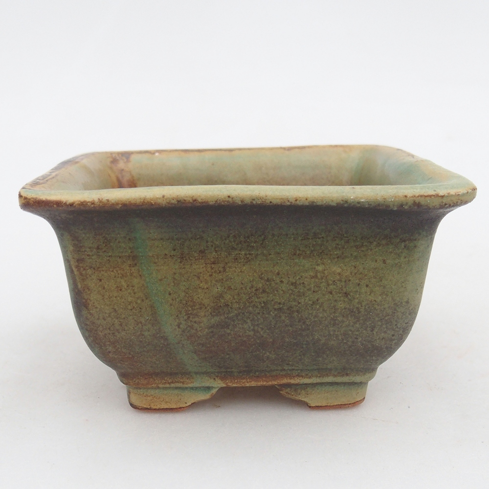 Keramická bonsai miska 10 x 10  x 6 cm, barva zelená