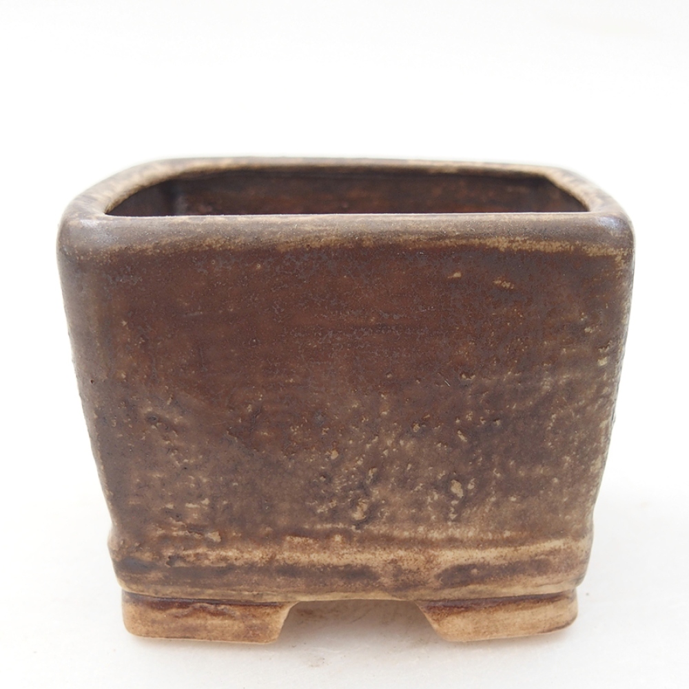 Keramická bonsai miska 6 x 6 x 4,5 cm, barva hnědá