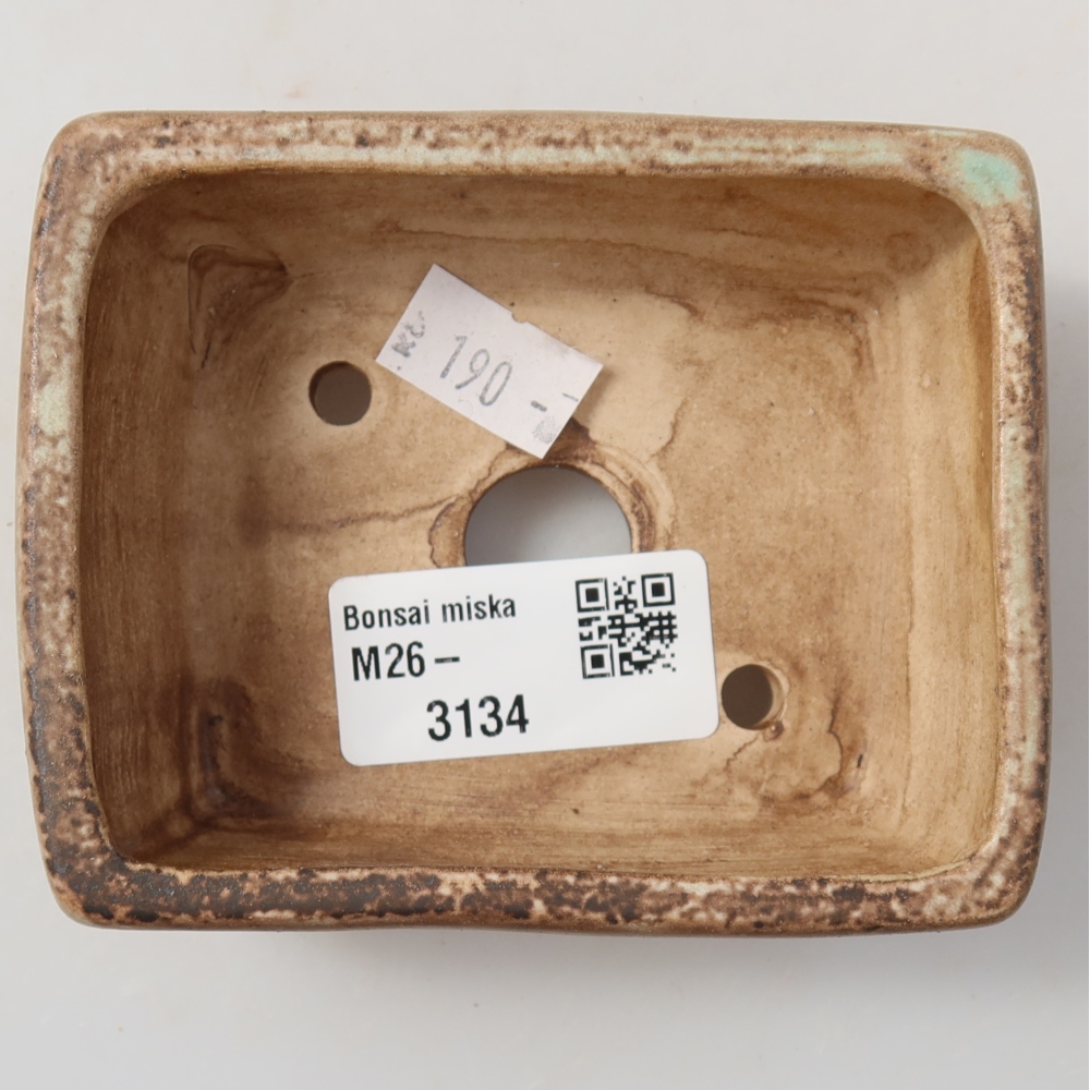 Keramická bonsai miska 9,5 x 7,5 x 3,5 cm, barva zelená