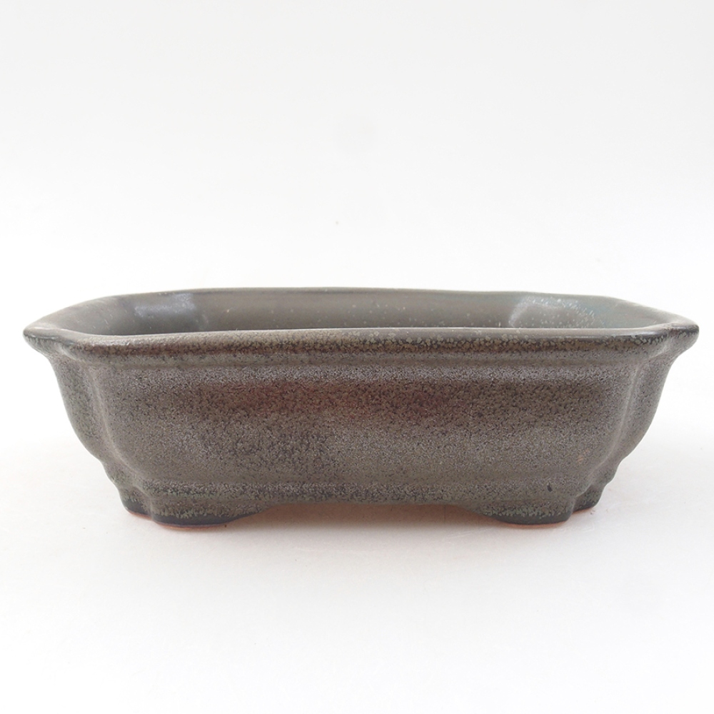Keramická bonsai miska 16 x 12 x 5 cm, barva šedá