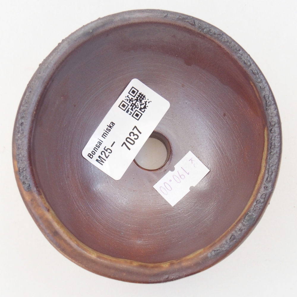 Keramická bonsai miska 9,5 x 9,5 x 5 cm, barva hnědá