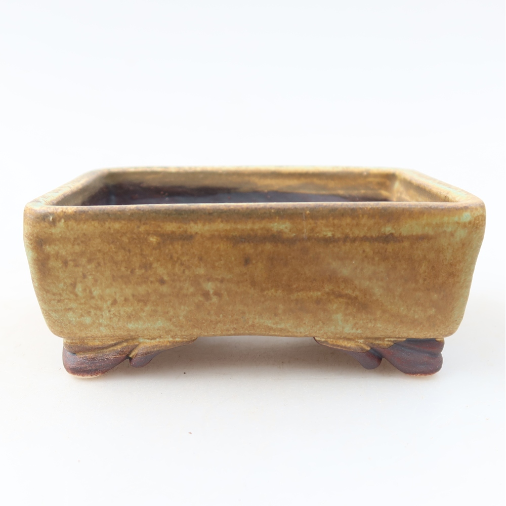 Keramická bonsai miska 10 x 8 x 4 cm, barva zelená