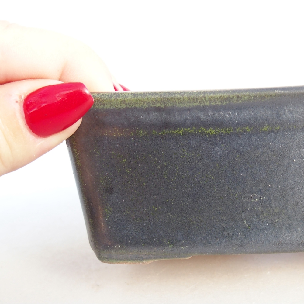 Keramická bonsai miska 11,5 x 8,5 x 4,5 cm, barva šedá