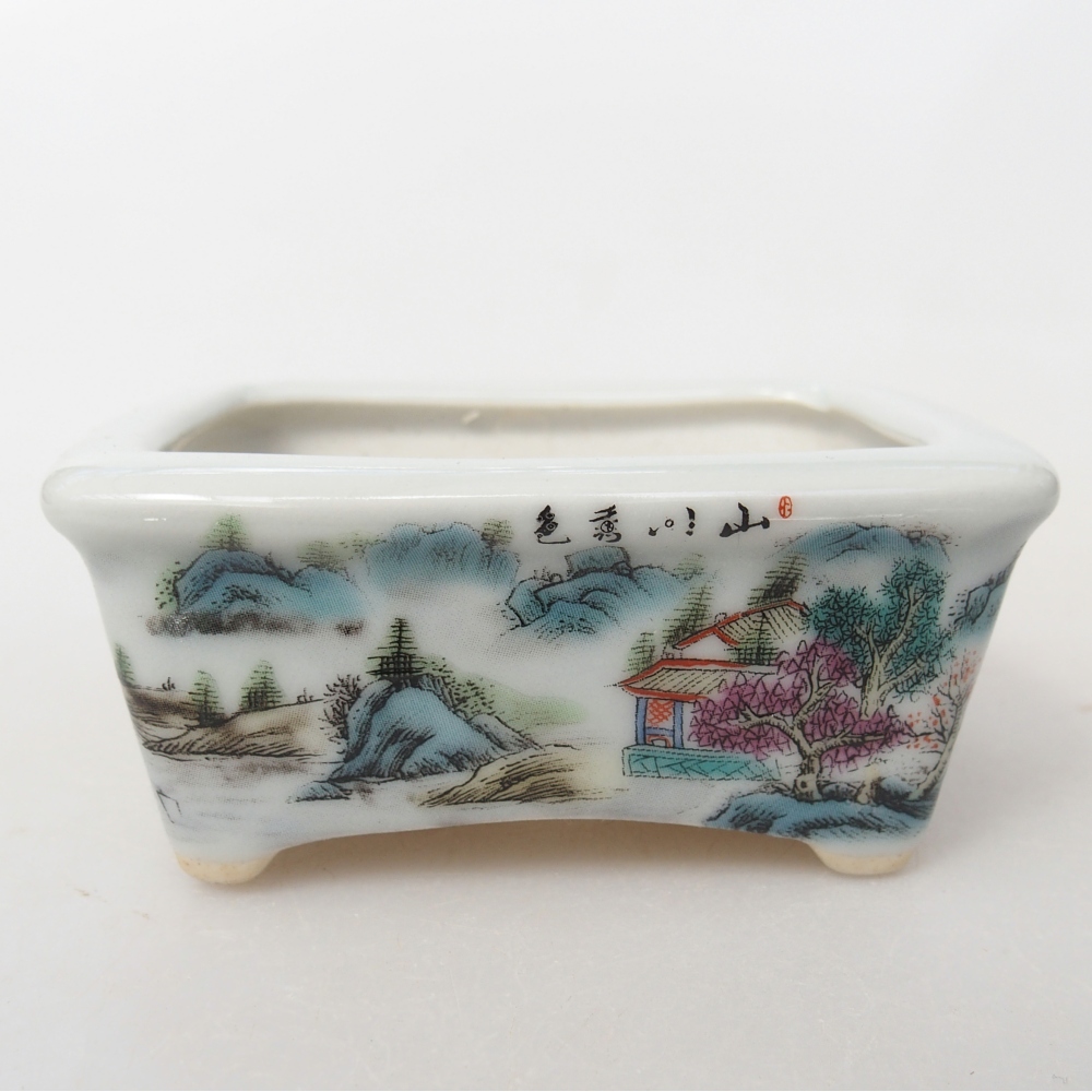 Mini bonsai miska 8 x 6,5 x 3,5 cm, barva bílá