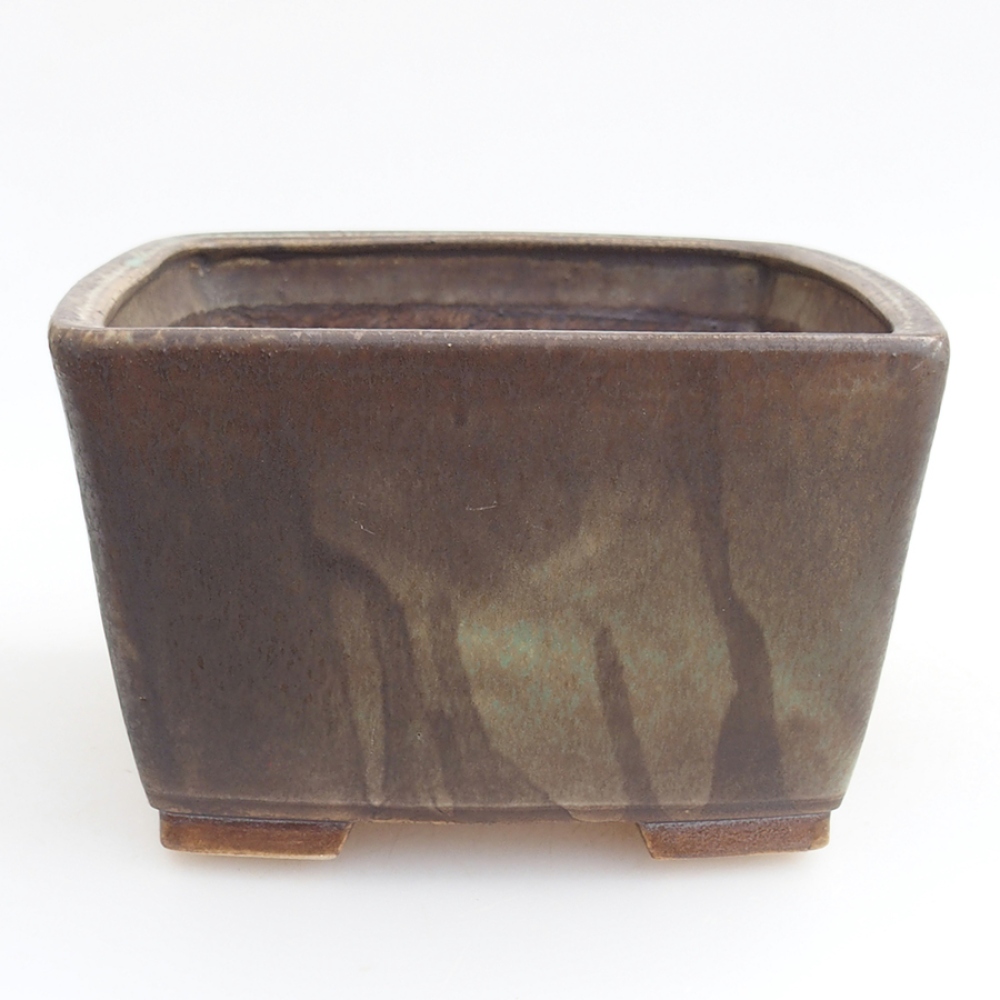 Keramická bonsai miska 15 x 15 x 9,5 cm, barva zelená