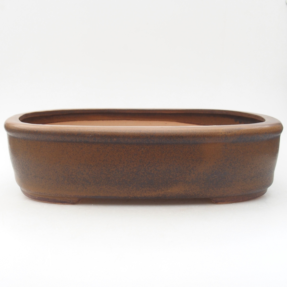 Keramická bonsai miska 32 x 25 x 8 cm, barva hnědá