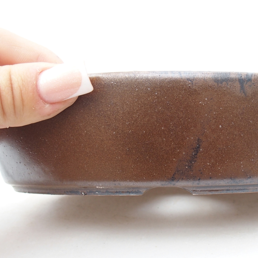 Keramická bonsai miska 16,5 x 11,5 x 4,5 cm, barva hnědá