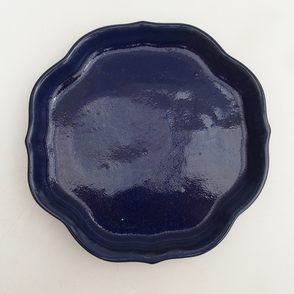 Keramická podmiska H06 - 14 x 14 x 1,5 cm  - modrá