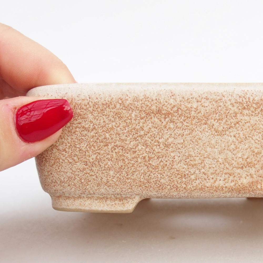 Keramická bonsai miska 12,5 x 9,5 x 3,5 cm, barva béžová