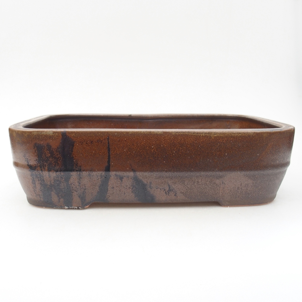 Keramická bonsai miska 27,5 x 20,5 x 7,5 cm, barva hnědá