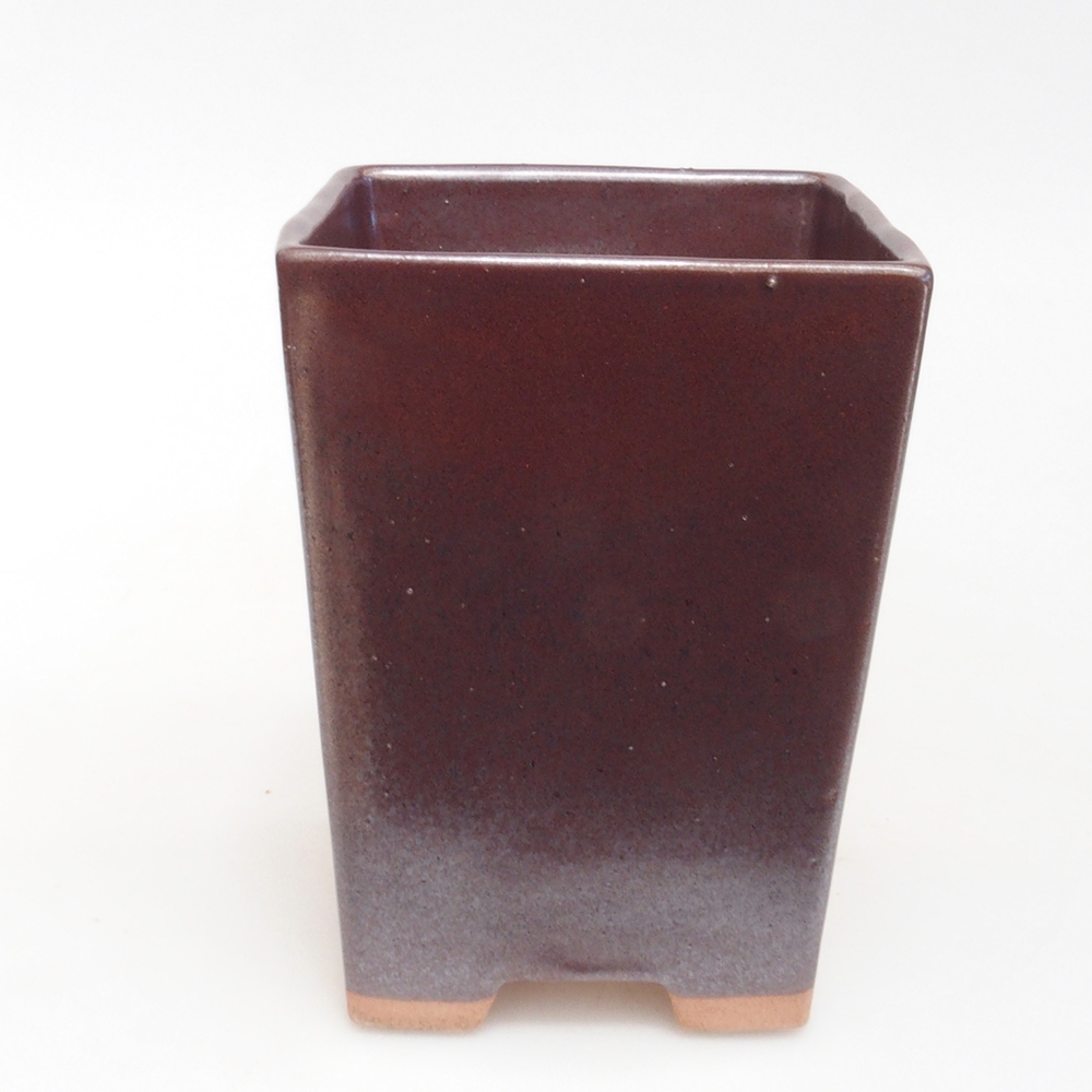 Keramická bonsai miska 9 x 9 x 12 cm, barva hnědá