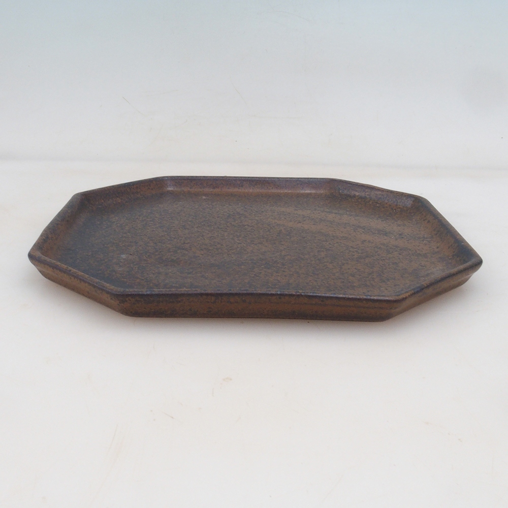 Keramická podmiska H14 - 18 x 18 x 1 cm - hnědá