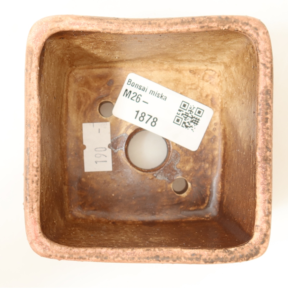 Keramická bonsai miska 8,5 x 8,5 x 5,5 cm, barva růžová