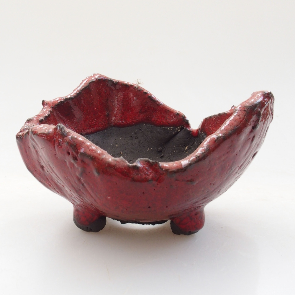 Keramická Skořápka  8 x 7,5 x 5 cm , barva červená
