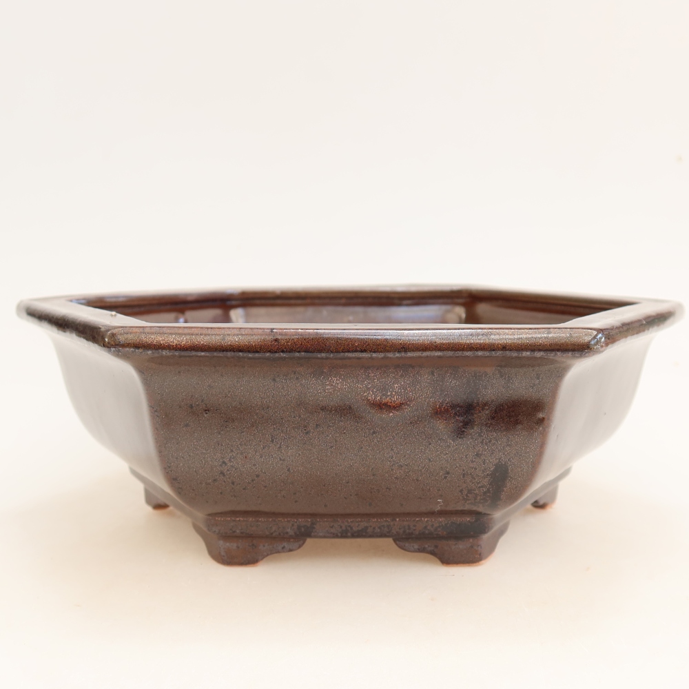 Keramická bonsai miska 24 x 21,5 x 7,5 cm, barva hnědá