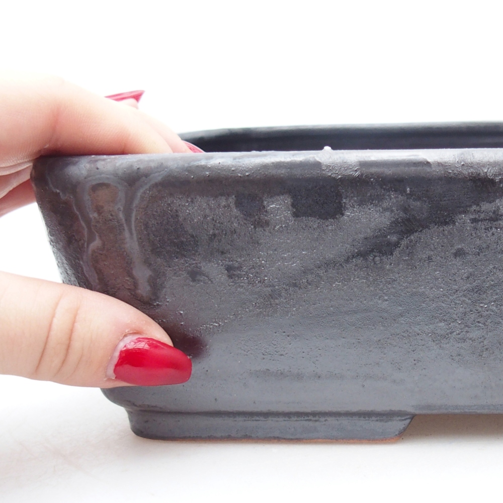 Keramická bonsai miska 26,5 x 20 x 6,5 cm, barva černá