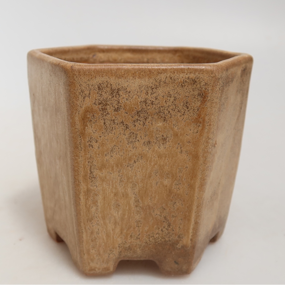 Keramická bonsai miska 9 x 8,5 x 8 cm, barva béžová