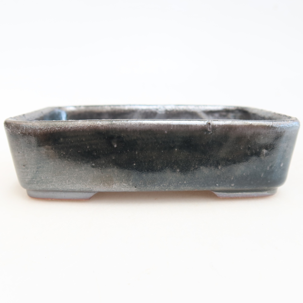 Keramická bonsai miska 13 x 9,5 x 3,5 cm, barva kovová