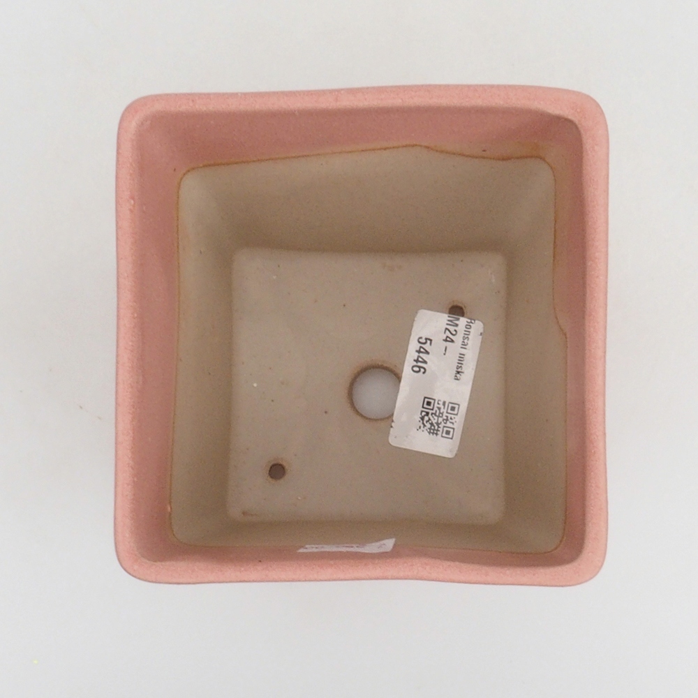 Keramická bonsai miska 10,5 x 10,5 x 10,5 cm, barva růžová