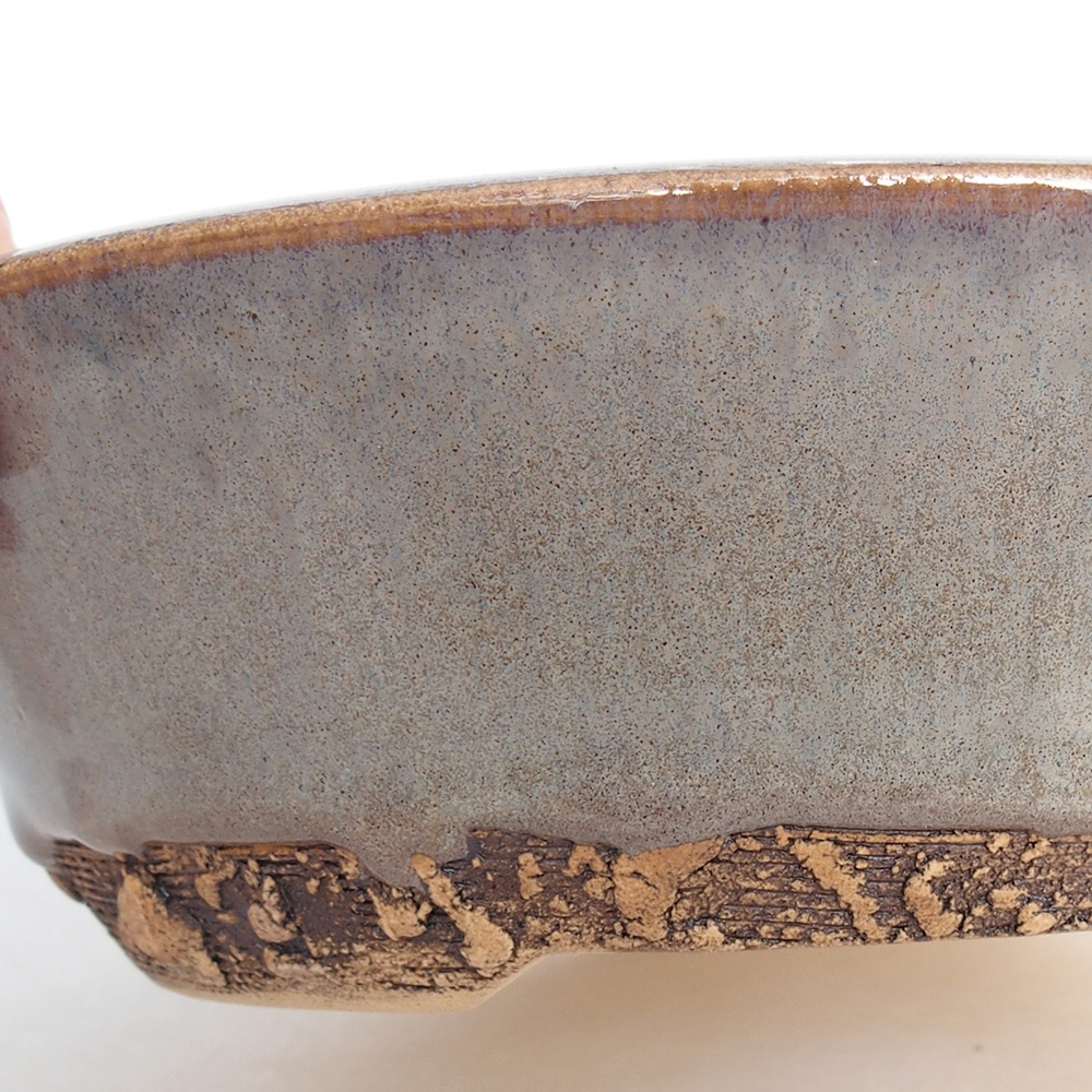 Keramická bonsai miska 18 x 18 x 5 cm, barva šedá