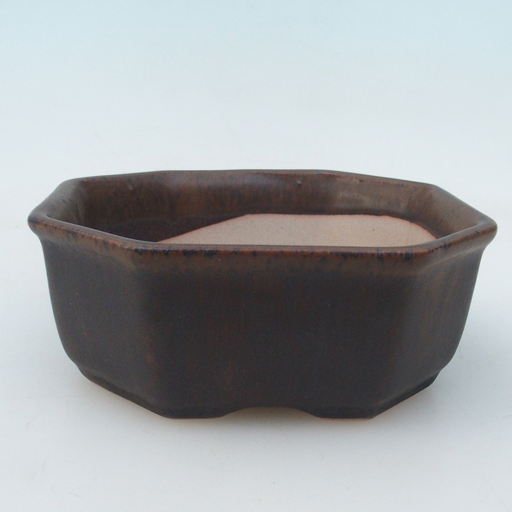 Bonsai miska + podmiska H13 - 12,5x12,5 x4,5 cm. - hnědá
