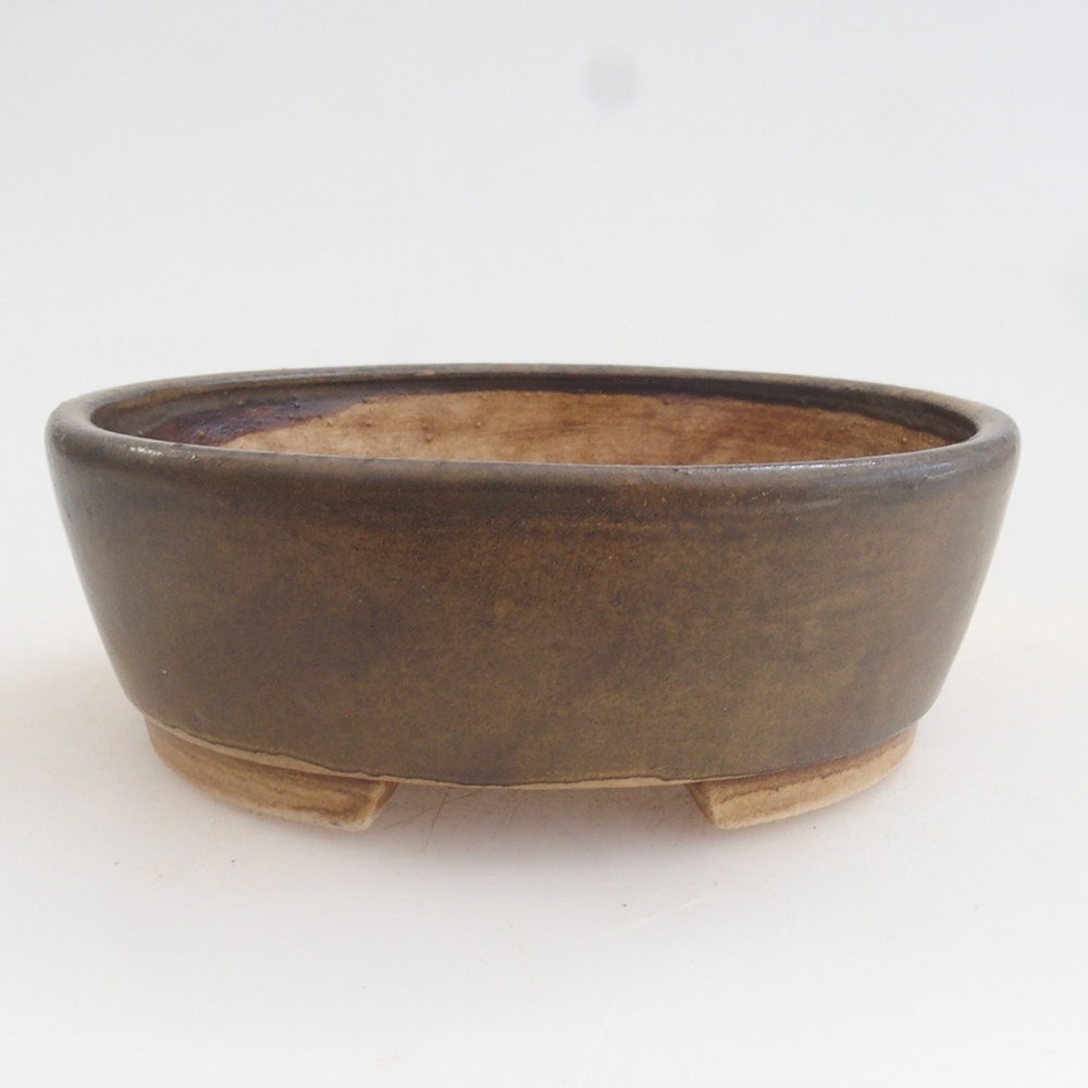Keramická bonsai miska 9,5 x 8 x 3 cm, barva hnědá