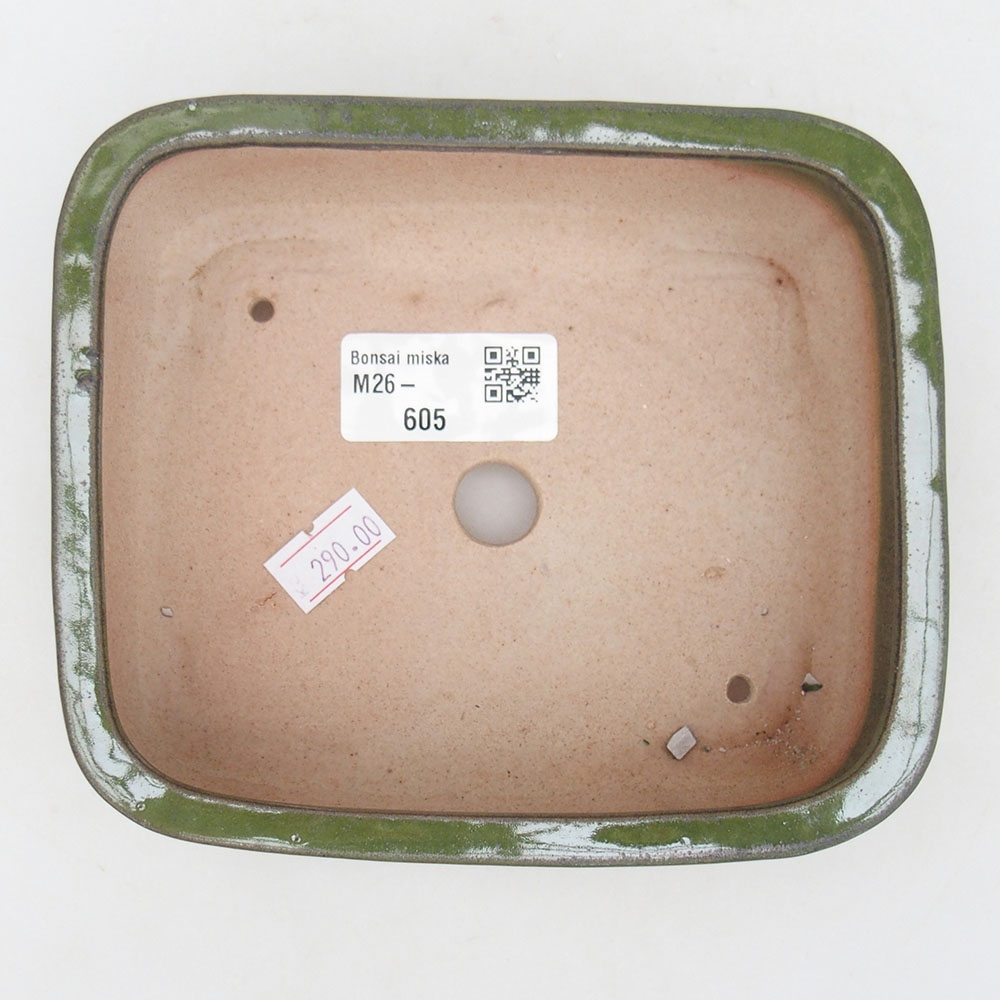 Keramická bonsai miska 14,5 x 12,5 x 4,5 cm, barva zelená
