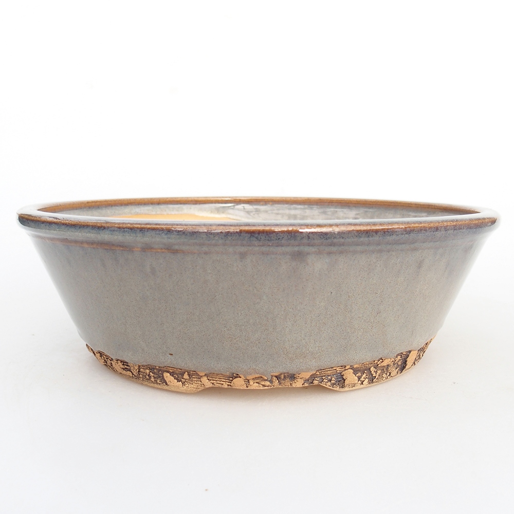 Keramická bonsai miska 20 x 20 x 6,5 cm, barva šedá
