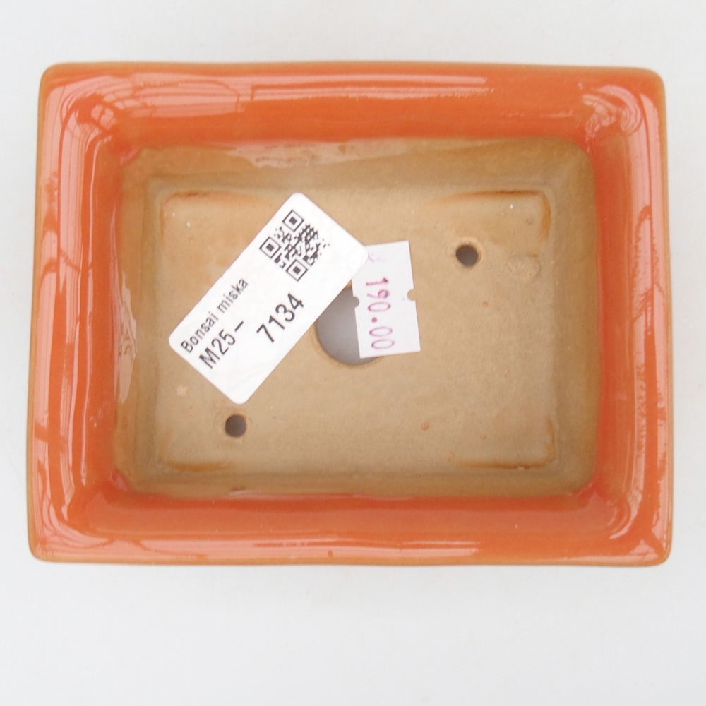 Keramická bonsai miska 11 x 8,5 x 4 cm, barva oranžová