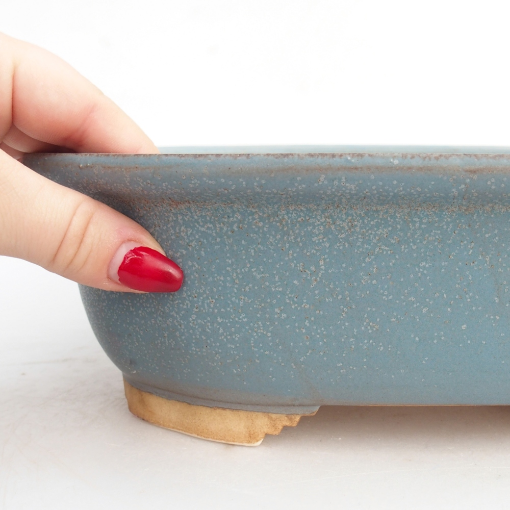 Keramická bonsai miska 25,5 x 21,5 x 8 cm, barva modrá