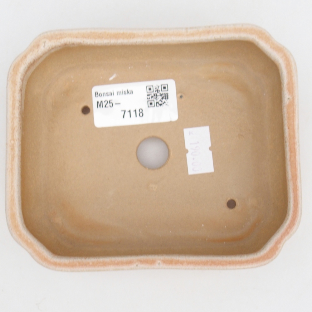 Keramická bonsai miska 12 x 10 x 4 cm, barva béžová
