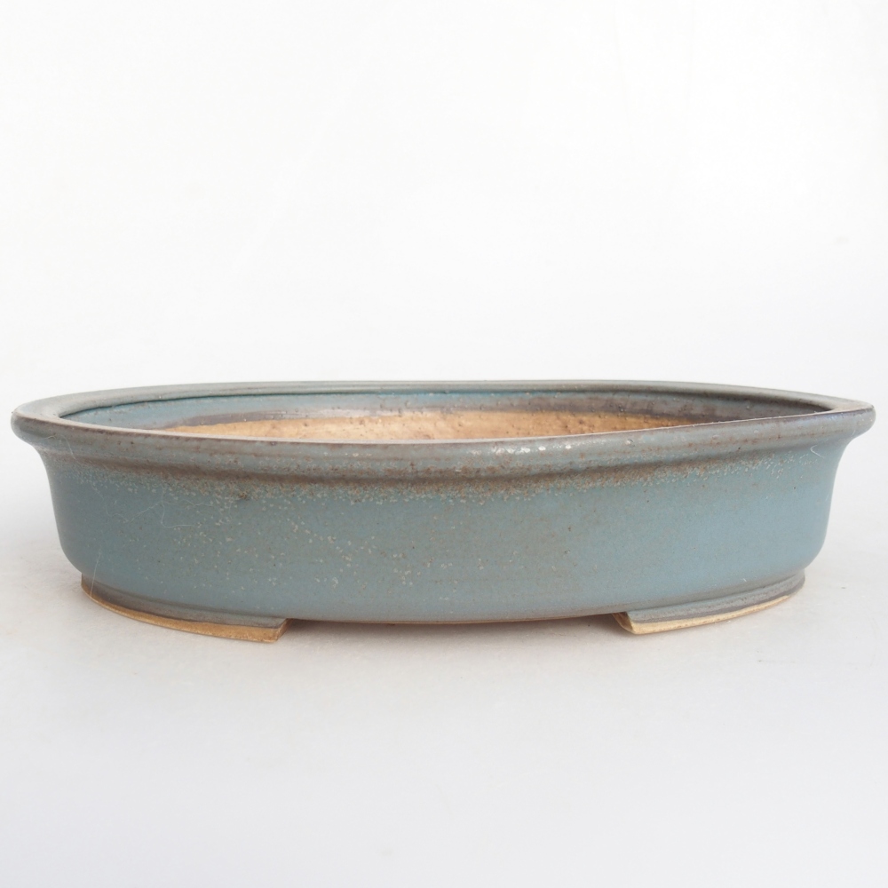 Keramická bonsai miska 24 x 20,5 x 5 cm, barva modrá