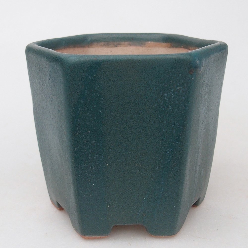 Keramická bonsai miska 9,5 x 8,5  x 8 cm, barva modrá