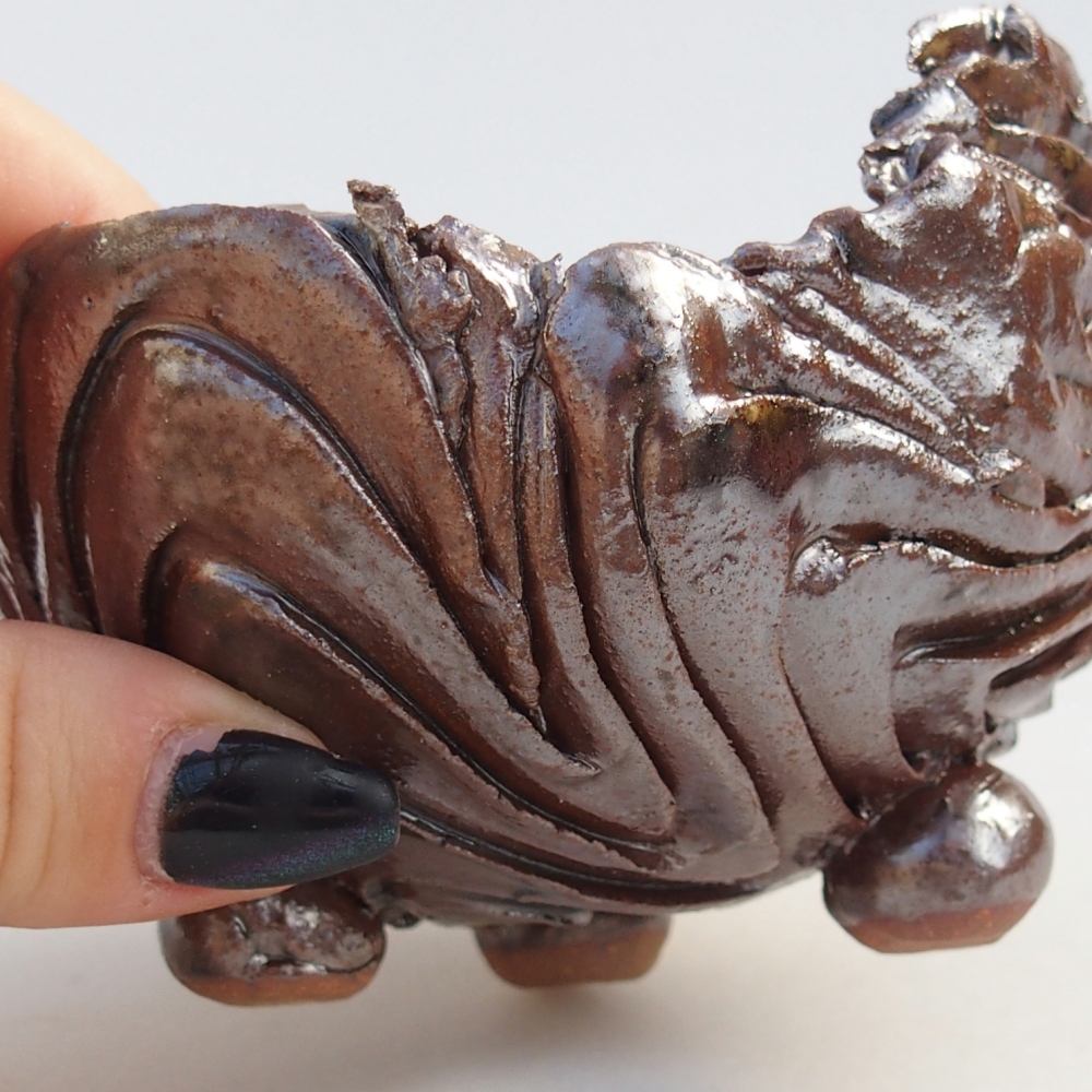 Keramická Skořápka 10 x 9 x 7 cm , barva hnědá