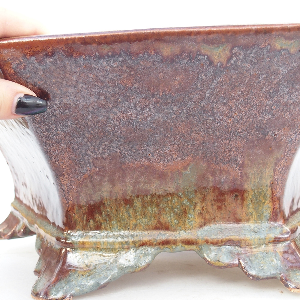 Keramická bonsai miska 36 x 31,5 x 14 cm, barva hnědá