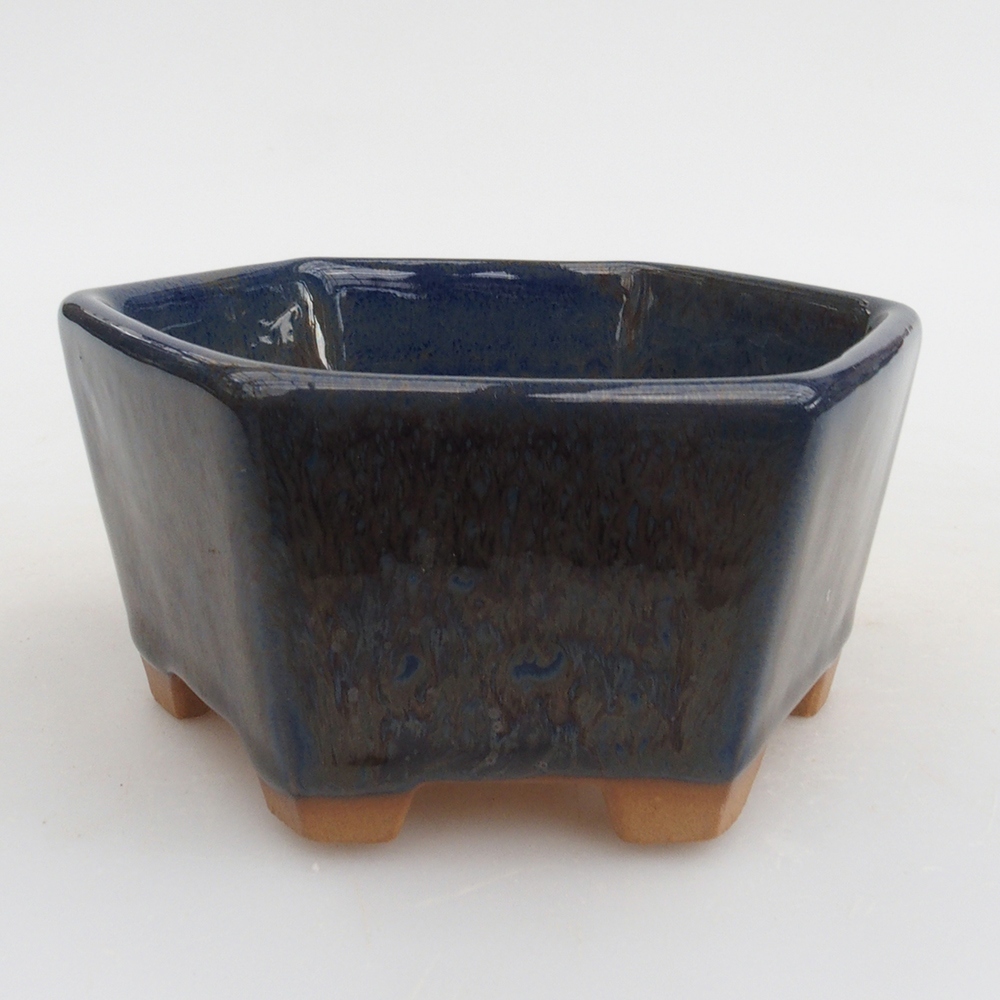 Keramická bonsai miska 9,5 x 9 x 4,5 cm, barva modrá