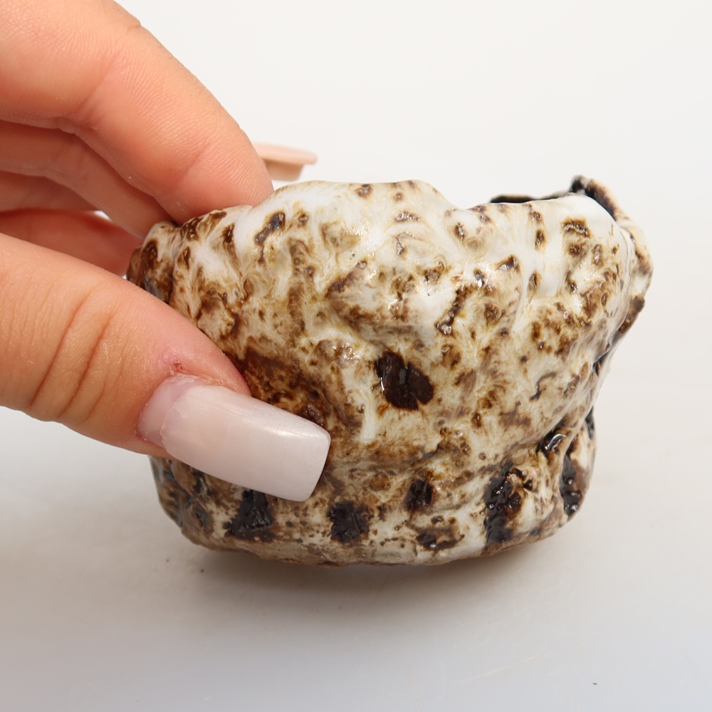 Keramická Skořápka  7,5 x 7,5 x 5 cm , barva bílohnědá