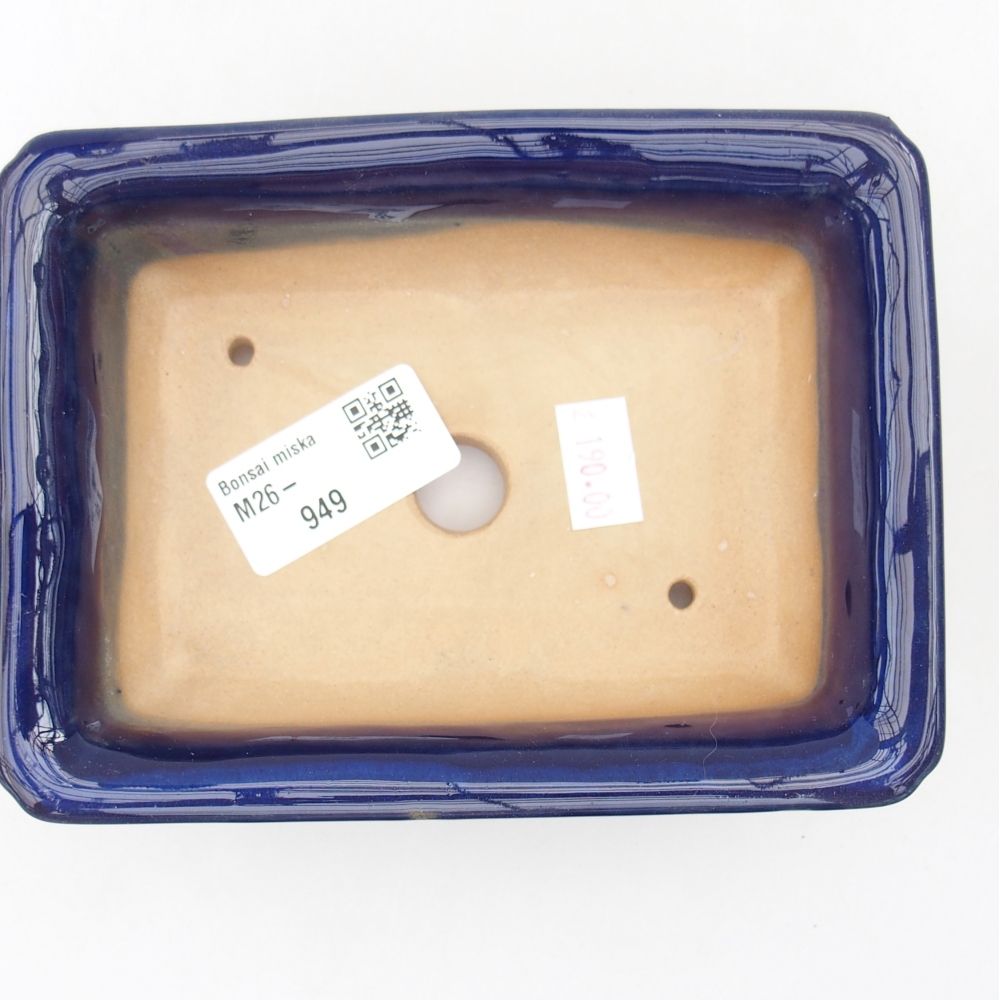 Keramická bonsai miska 13,5 x 10 x 4 cm, barva modrá