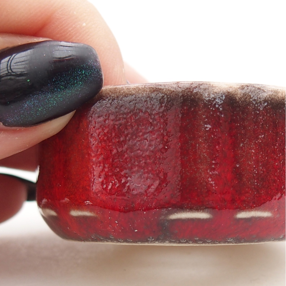 Mini bonsai miska 4,5 x 4,5 x 2 cm, barva červená