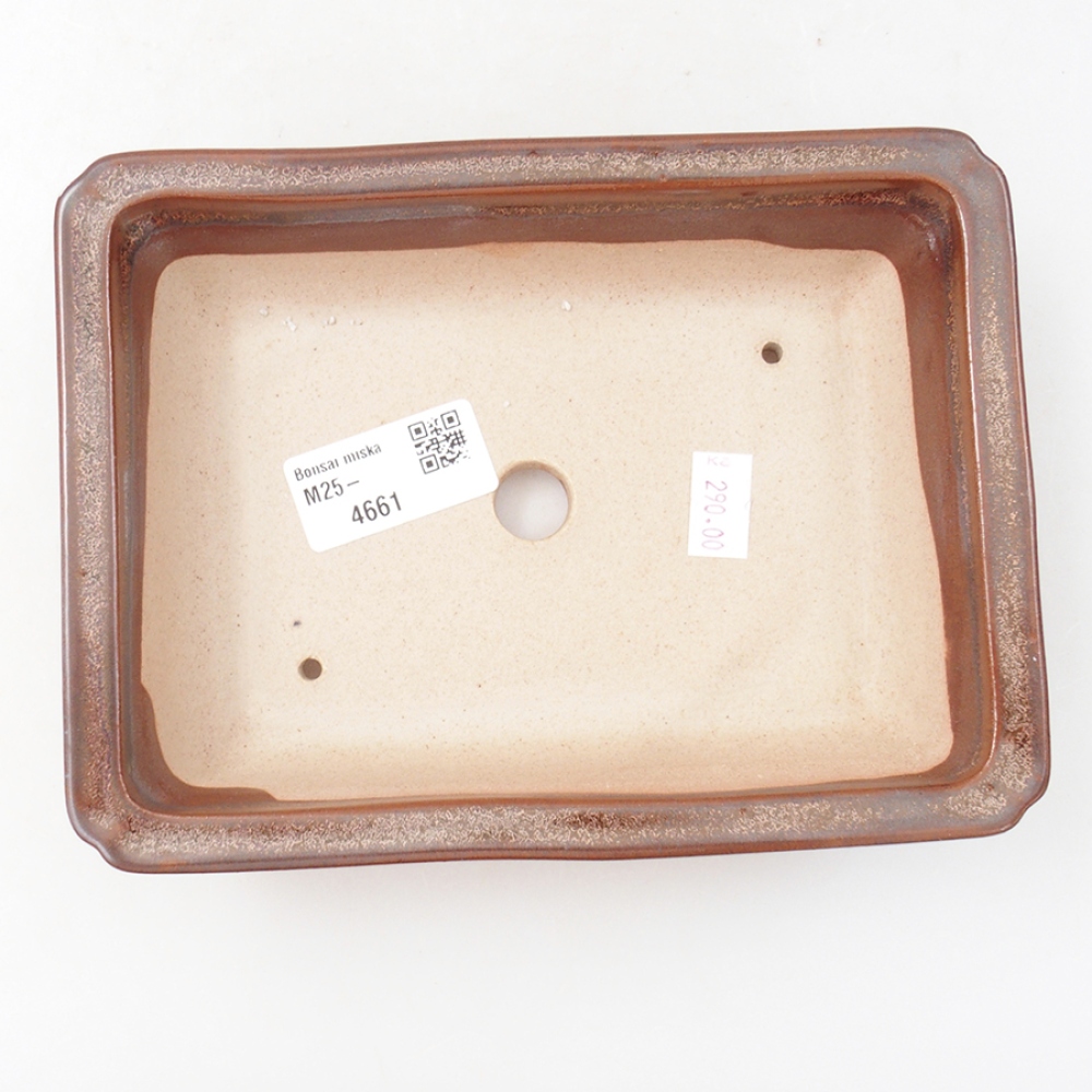 Keramická bonsai miska 17,5 x 13 x 4 cm, barva hnědá