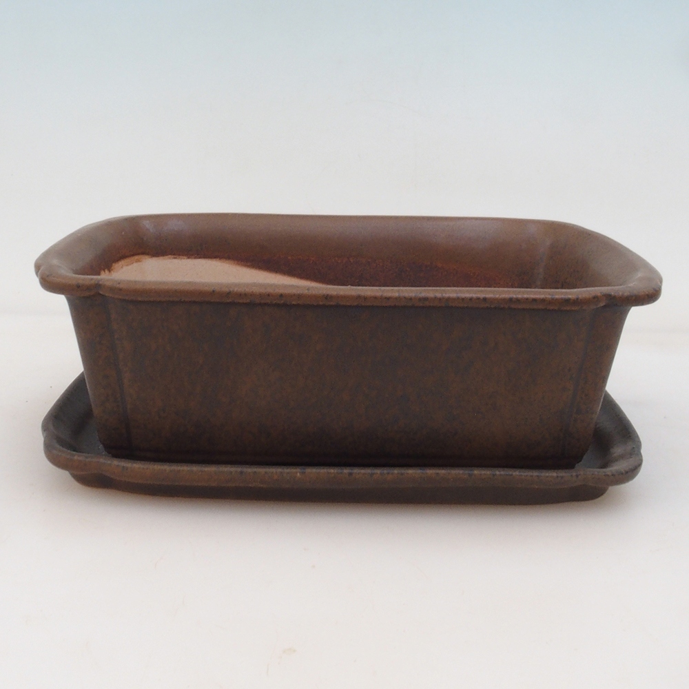 Bonsai miska + podmiska H50 - hnědá
