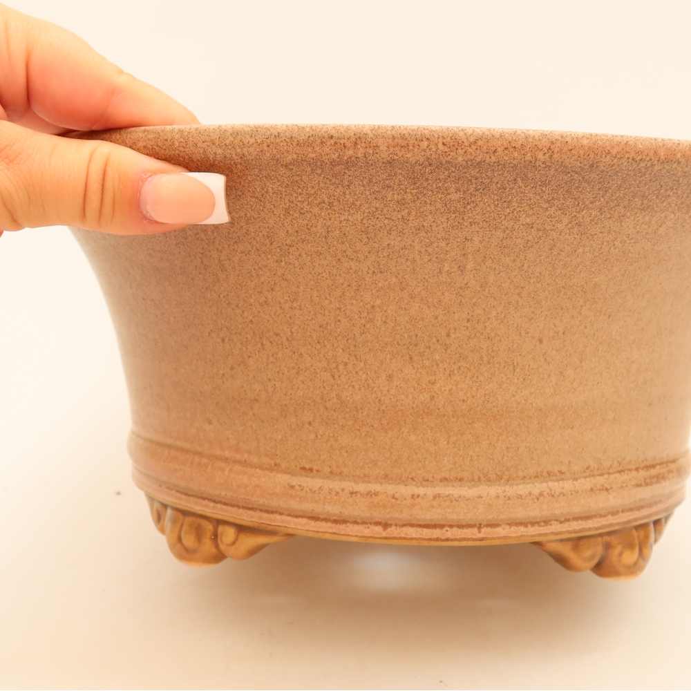 Keramická bonsai miska 24,5 x 24,5 x 11 cm, barva růžová