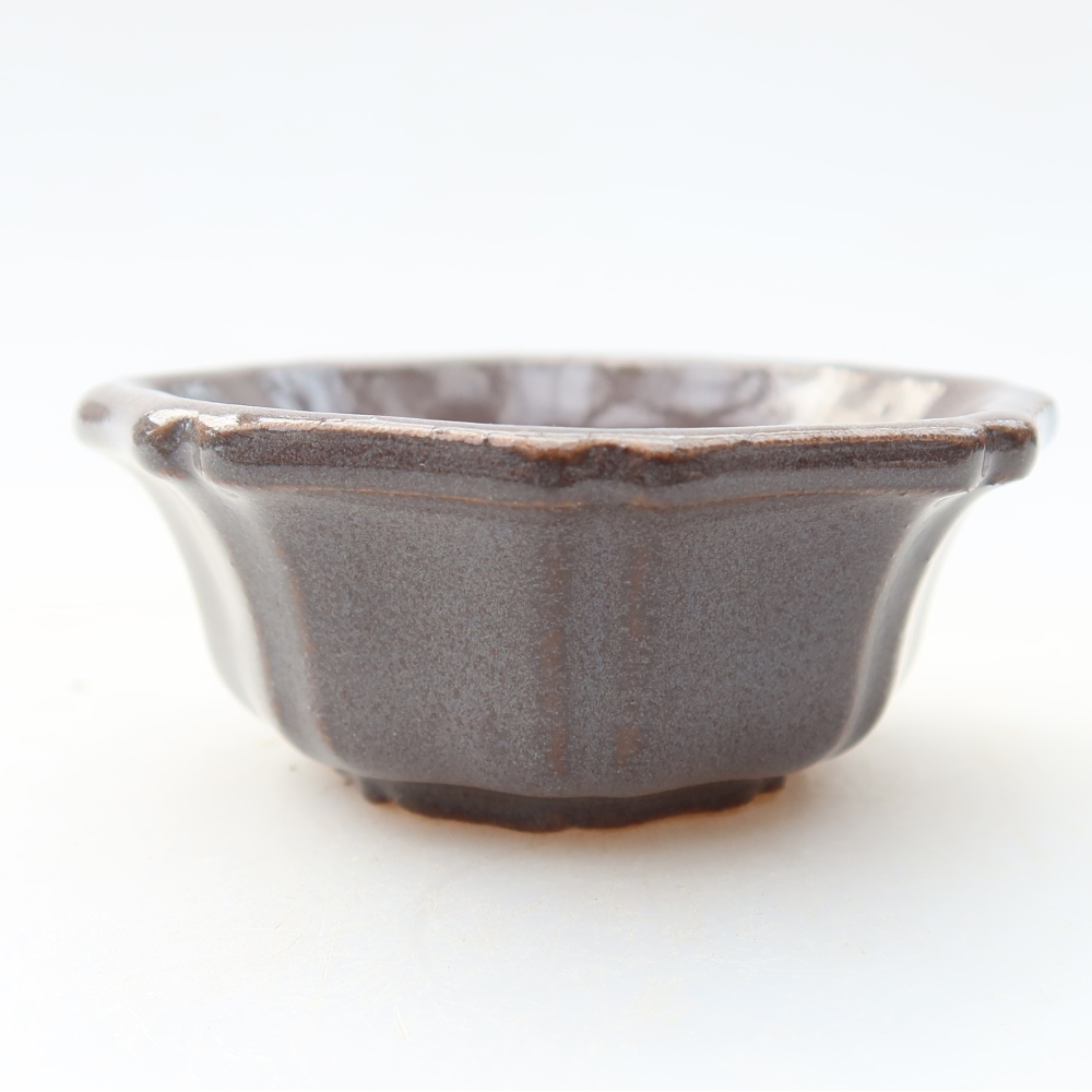 Keramická bonsai miska 6 x 6 x 2,5 cm, barva šedá