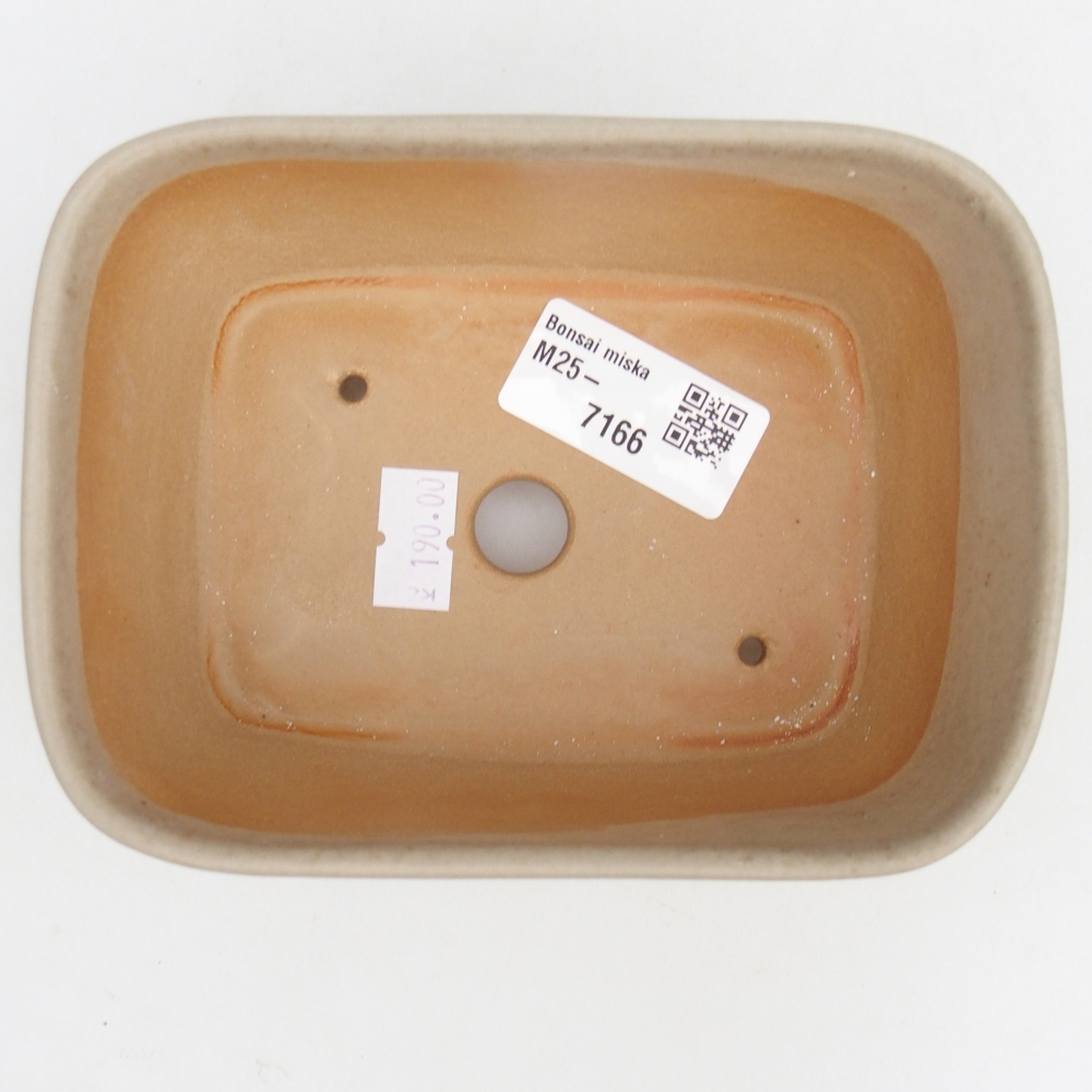 Keramická bonsai miska 13,5 x 10,5 x 6 cm, barva béžová