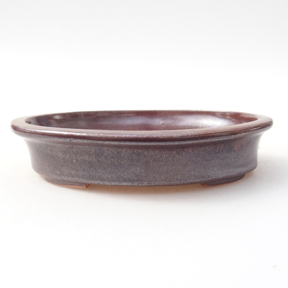 Keramická bonsai miska 13 x 10,5 x 3 cm, barva vínová