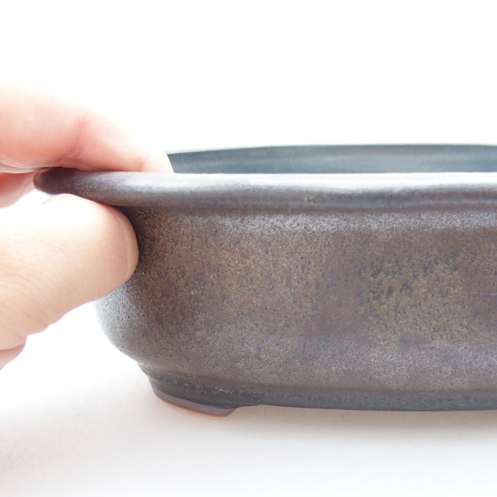 Keramická bonsai miska 18 x 15 x 6 cm, barva šedá