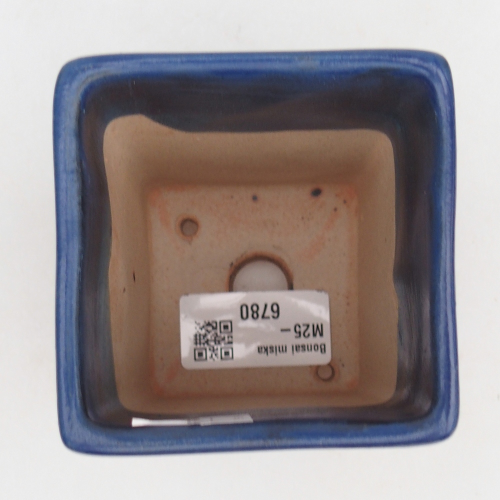 Keramická bonsai miska 7,5 x 7,5  x 8,5 cm, barva modrá