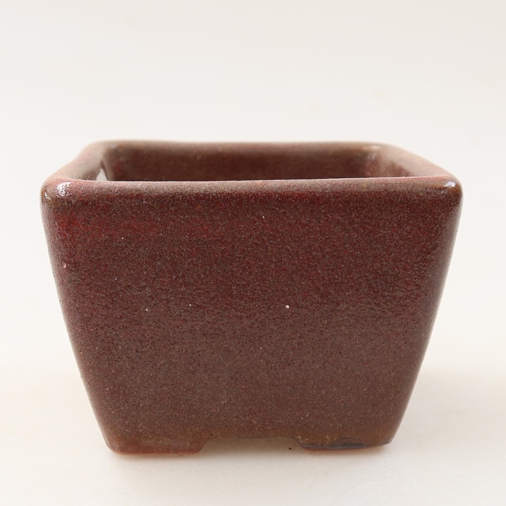 Keramická bonsai miska 6,5 x 6,5 x 5 cm, barva hnědá