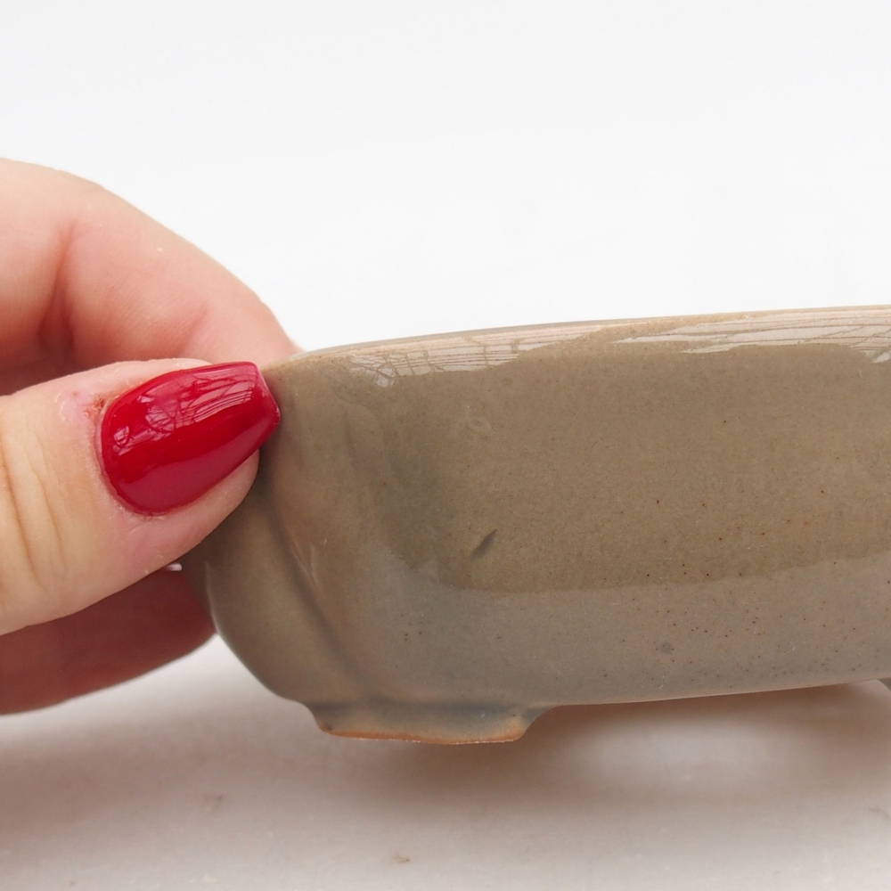 Keramická bonsai miska 10,5 x 9 x 3,5 cm, barva šedá