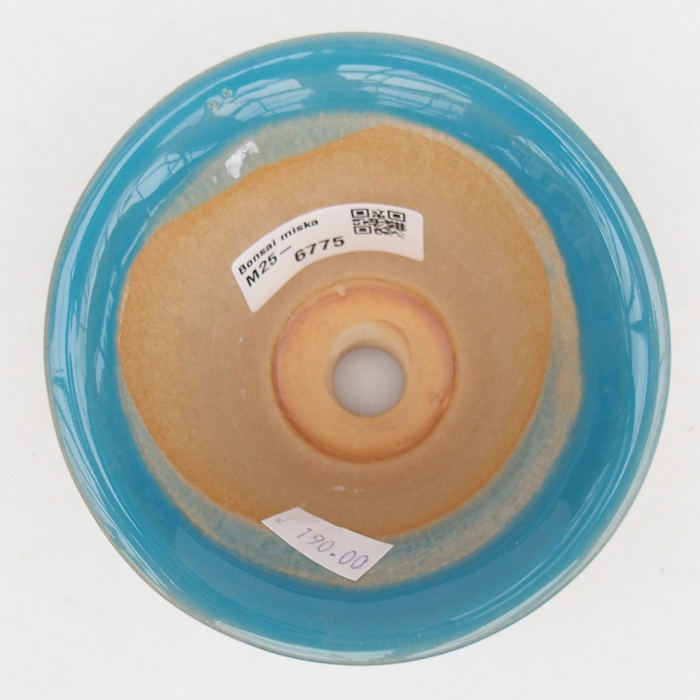 Keramická bonsai miska 10,5 x 10,5  x 7 cm, barva modrá